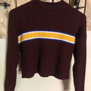 Burgundy Crop Top Sweater
